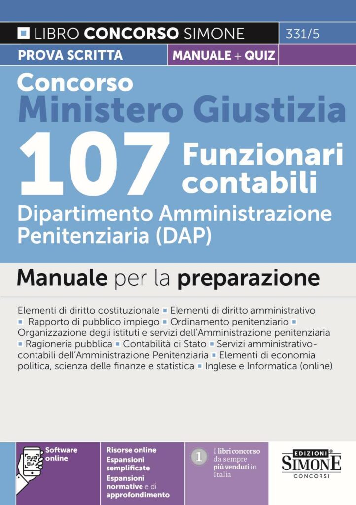 Concorso Ministero Giustizia 107 Funzionari contabili - Dipartimento Amministrazione penitenziaria (DAP) - Manuale - 331/5