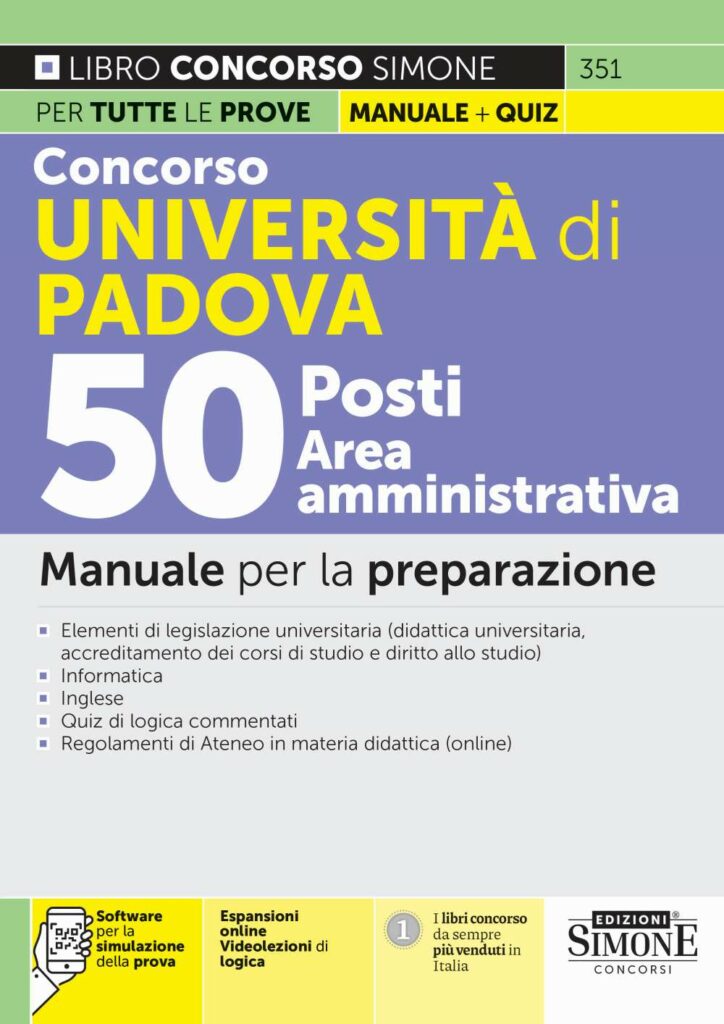 Concorso Università di Padova 50 Posti Area amministrativa - 351
