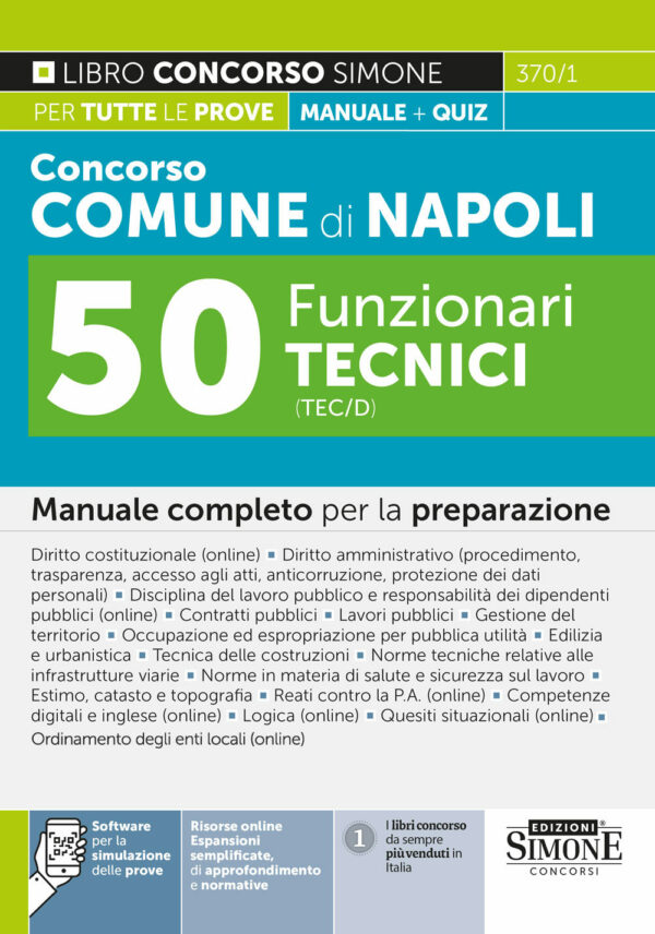 Concorso Comune di Napoli 50 Funzionari tecnici (TEC/D) - Manuale - 370/1