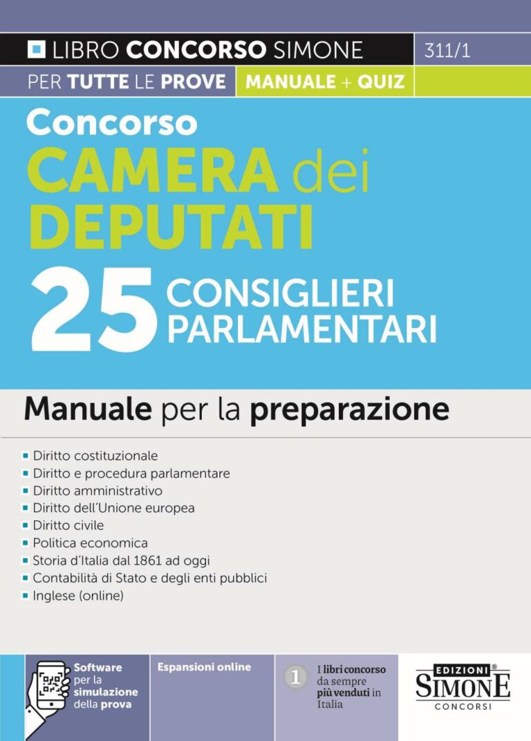 Manuale Concorso Consigliere Parlamentare 2024 Edizioni Simone