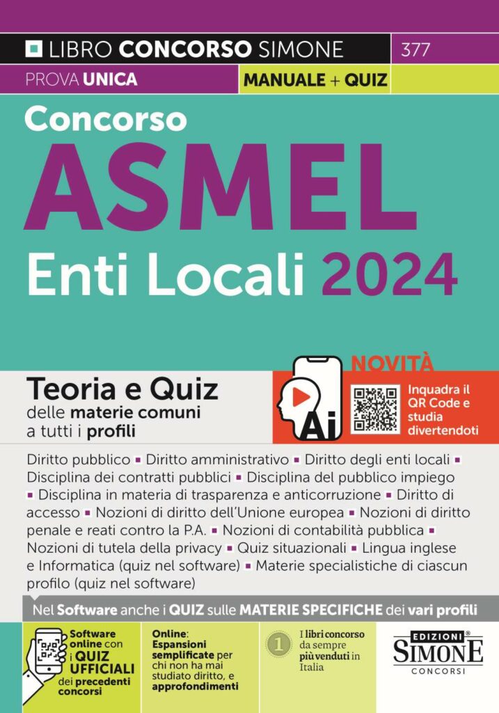 Libri Concorso ASMEL 2024 Edizioni Simone