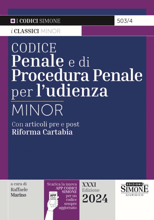 Codice Penale e di Procedura Penale per l'udienza Minor - 503/4