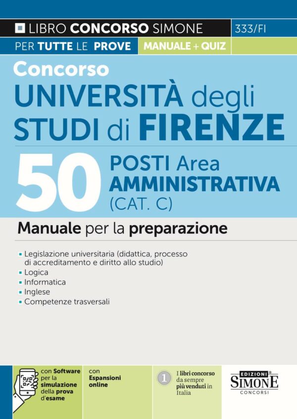 Concorso Università degli studi di Firenze 50 Posti Area Amministrativa (Cat. C) - Manuale - 333/FI