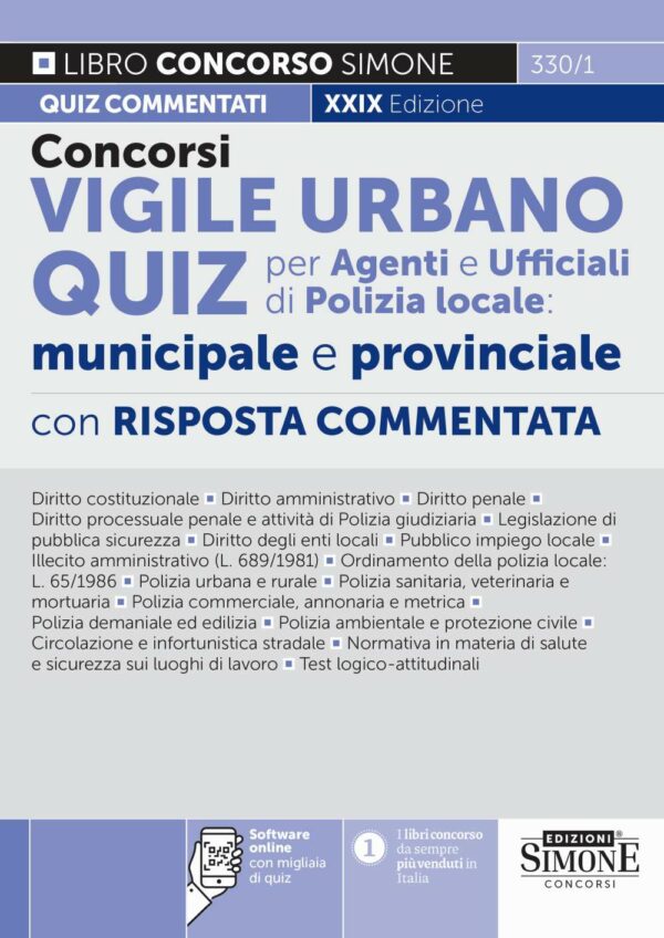 Concorsi Vigile Urbano Quiz per Agenti e Ufficiali di Polizia Locale, Municipale e Provinciale - 330/1