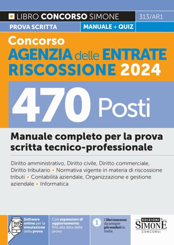 Concorso Agenzia delle Entrate Riscossione 2024 - 470 Posti – Manuale - 313/AR1