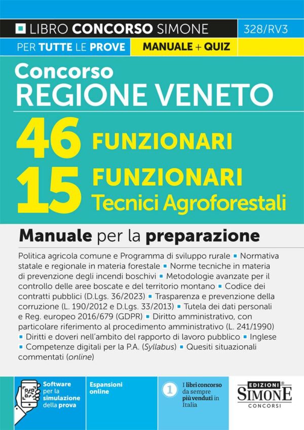 Concorso Regione Veneto 46 Funzionari - 15 Funzionari Tecnici Agroforestali - 328/RV3