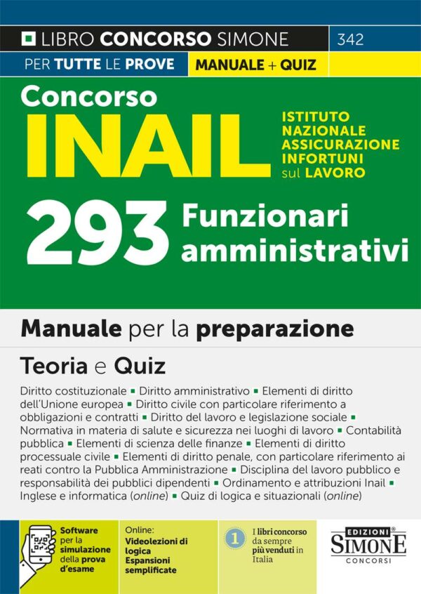 Concorso INAIL Istituto Nazionale Assicurazione Infortuni sul Lavoro - 293 Funzionari amministrativi - Manuale - 342