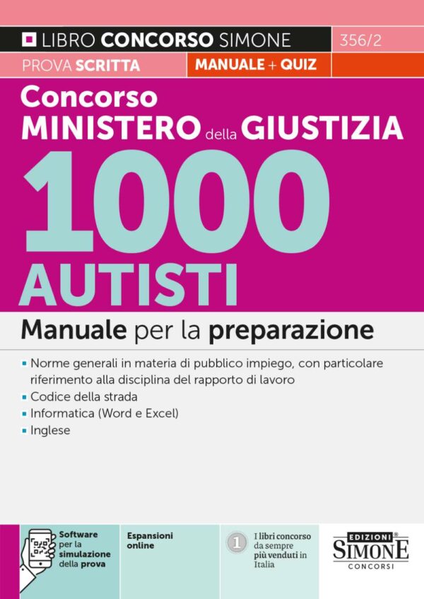 Concorso Ministero della Giustizia 1000 Autisti - Manuale - 356/2