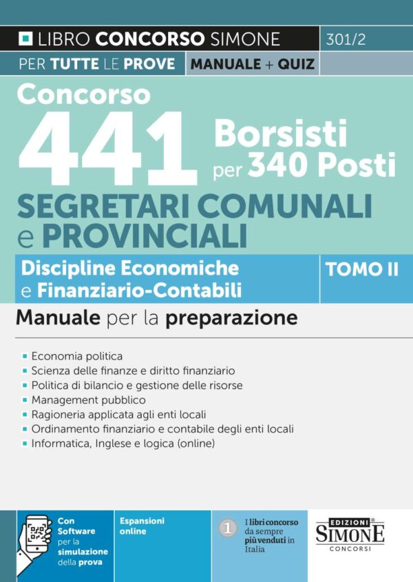 Concorso 441 Borsisti per 340 Posti Segretari Comunali e Provinciali - TOMO II Discipline Economiche e Finanziario-Contabili - Manuale - 301/2