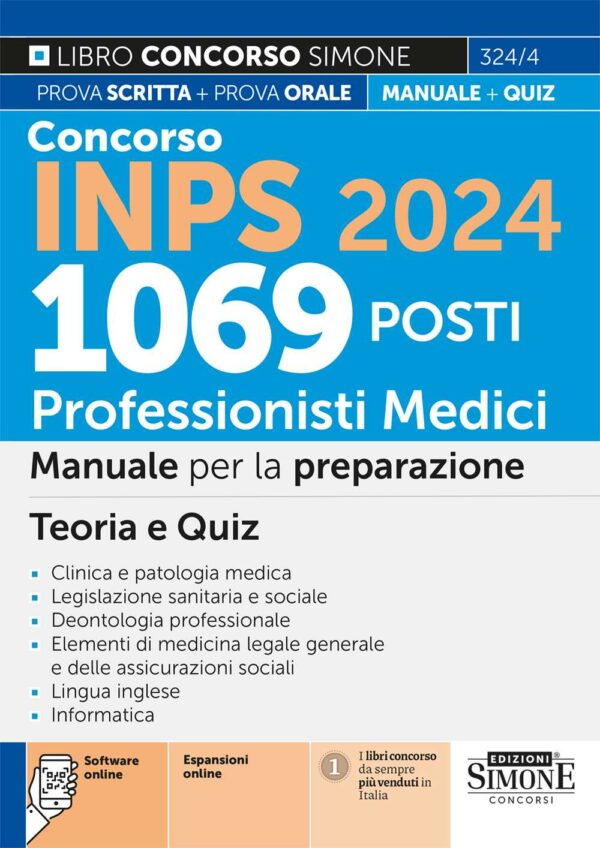 Concorso Inps 2024 - 1069 Posti Professionisti medici - Manuale per la preparazione - 324/4