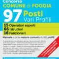 Concorso Comune di Foggia 97 posti vari profili - 15 Operatori esperti - 66 Istruttori - 16 Funzionari - Manuale con le materie comuni a tutti i profili - 328/FG