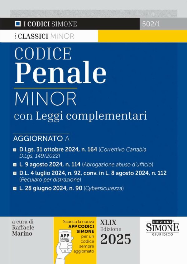 Codice Penale Minor con leggi complementari - 502/1