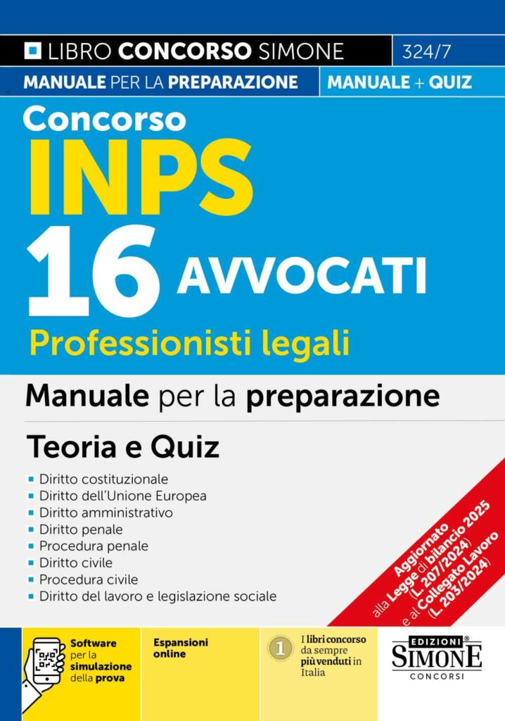 Concorso INPS 16 Avvocati - Professionisti legali - Manuale - 324/7