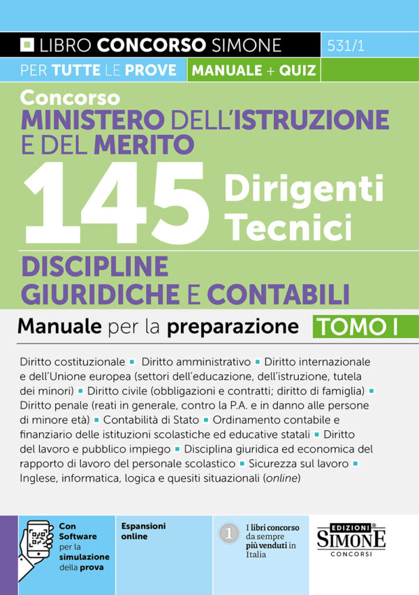 Concorso Ministero dell'istruzione e del merito - 145 Dirigenti Tecnici - Discipline giuridiche e contabili - 531/1