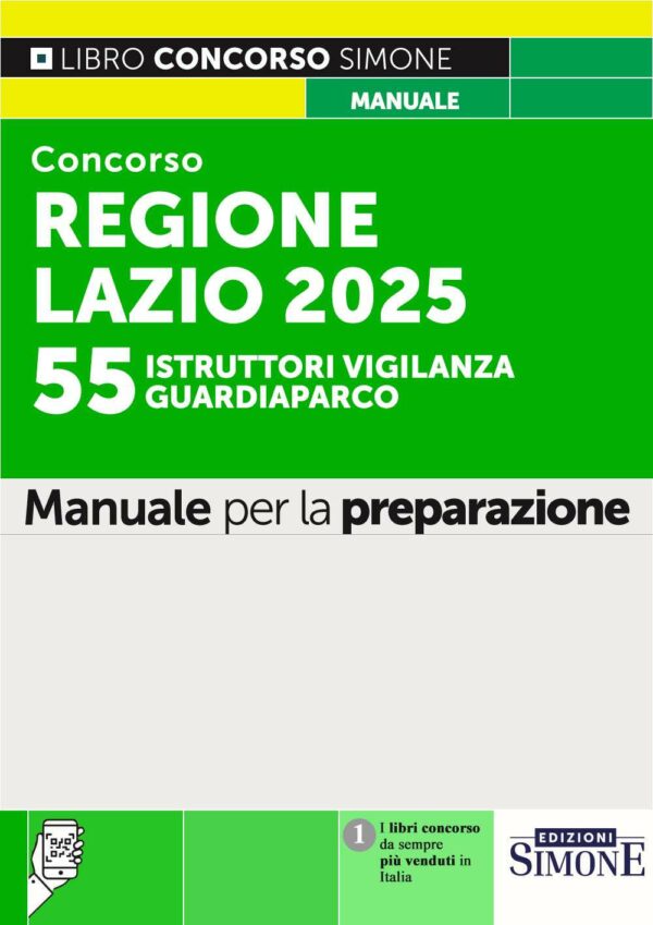 Concorso Regione Lazio 2025 - 55 Istruttori Vigilanza Guardiaparco - Manuale - 330/3