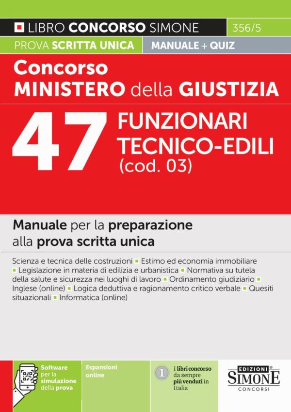 Concorso Ministero della giustizia 47 Funzionari tecnico-edili (cod. 03) - Manuale - 356/5