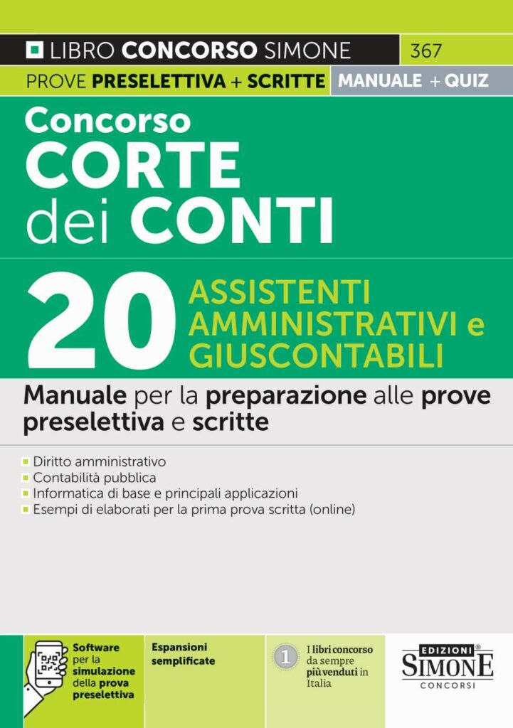 Concorso Corte dei Conti 2025 - 20 Assistenti Amministrativi e Giuscontabili - Manuale - 367