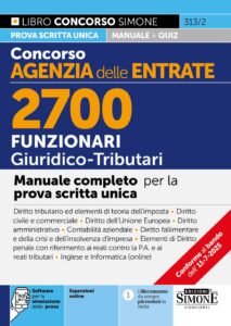 Concorso Agenzia delle Entrate – 2700 Funzionari Giuridico Tributari – Manuale - 313/2