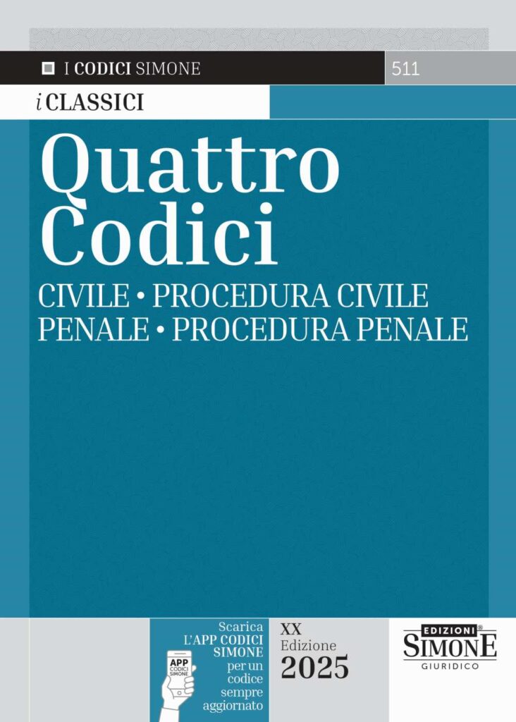 Quattro Codici 2025 Codice Civile, Procedura Civile, Codice penale e procedura penale