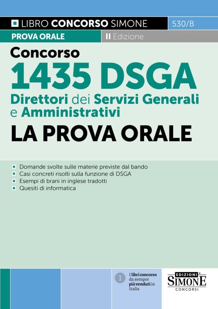 Manuale per la prova orale del Concorso 1435 DSGA Direttore dei Servizi Generali e Amministrativi 2025