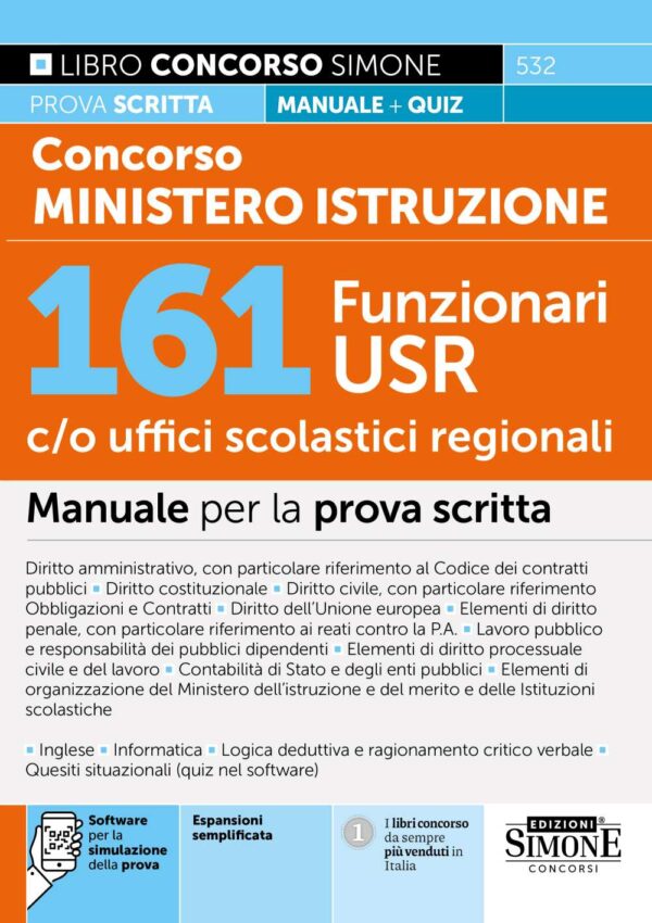 Concorso Ministero Istruzione - 161 Funzionari USR c/o Uffici scolastici regionali - Manuale - 532