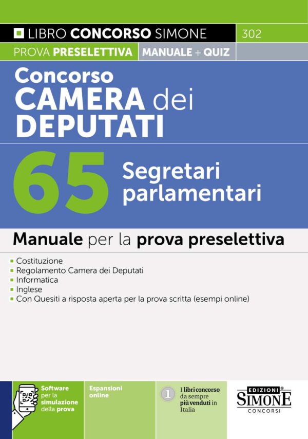 Concorso Camera dei Deputati - 65 Segretari Parlamentari - Manuale - 302