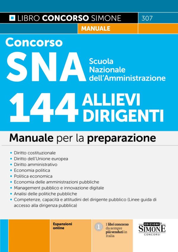 Manuale concorso SNA 2025 144 allievi Dirigenti