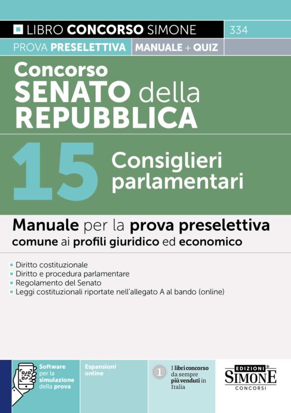 Concorso Senato della Repubblica - 15 Consiglieri parlamentari - Manuale - 334
