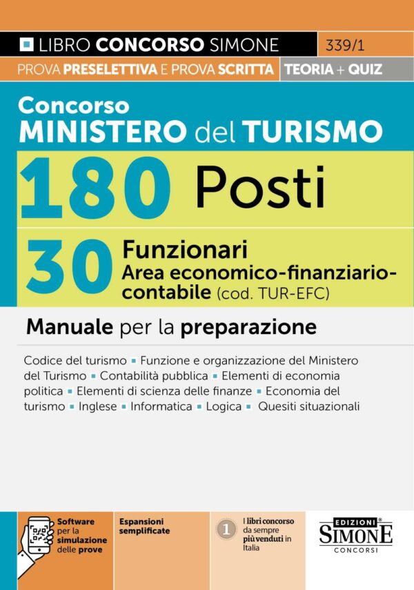 Manuale Concorso Ministero del Turismo 180 Posti - 30 Funzionari Area economico-finanziario-contabile