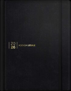Agenda legale nera 2026 per avvocato