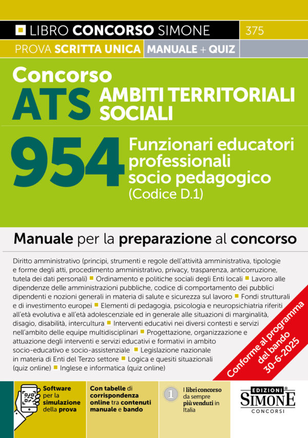 Concorso ATS Ambiti Territoriali Social 954 funzionari educatori manuale