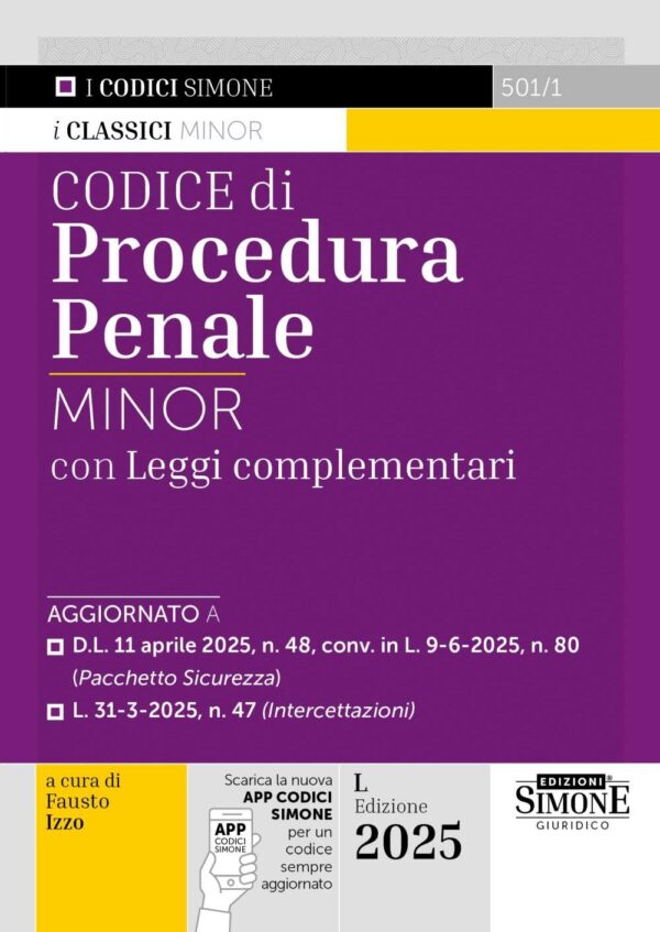 Codice di Procedura Penale Minor Leggi complementari - 501/1