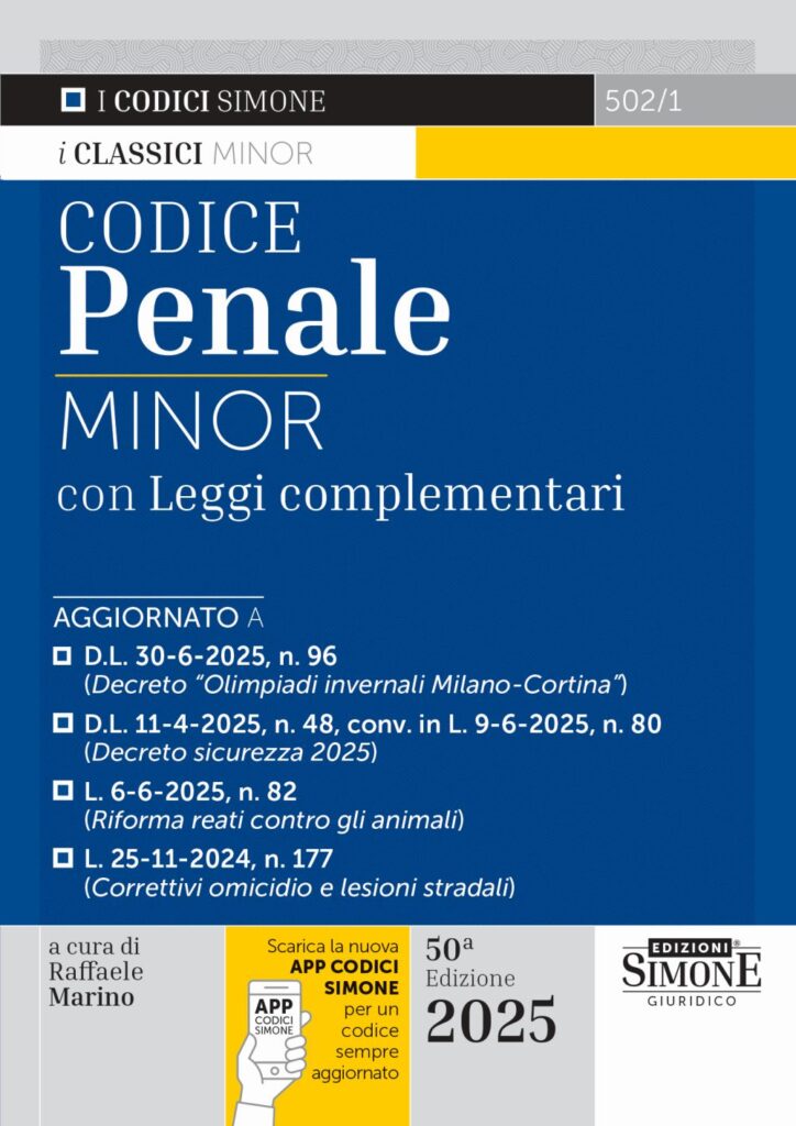 Codice Penale Minor con leggi complementari