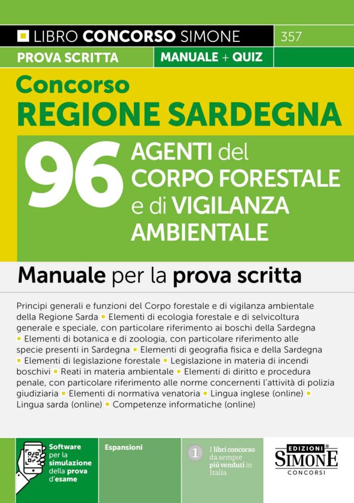 Concorso forestali Regione Sardegna 96 Agenti del Corpo Forestale e di Vigilanza Ambientale