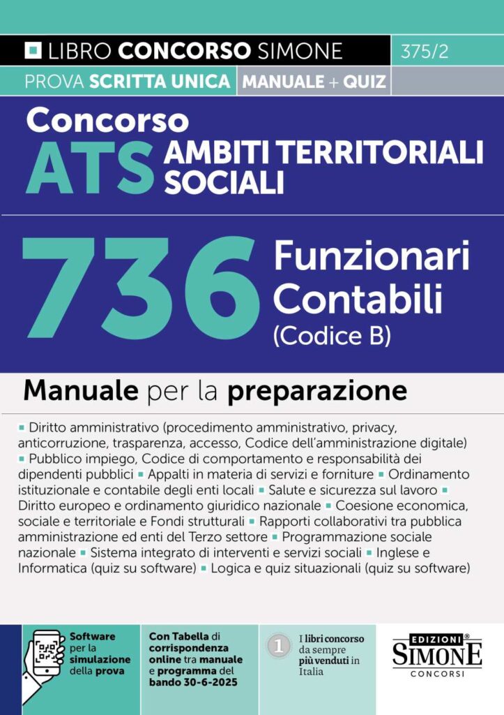Concorso ATS Ambiti Territoriali Social 736 Funzionari Contabili