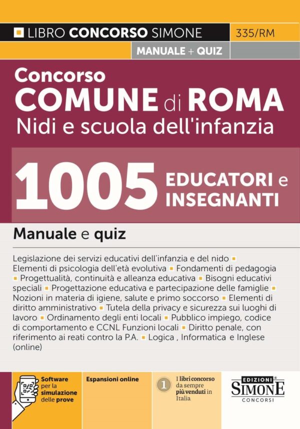 Concorso Comune di Roma Nidi e scuola dell'infanzia - 1005 Educatori e Insegnanti - Manuale - 335/RM