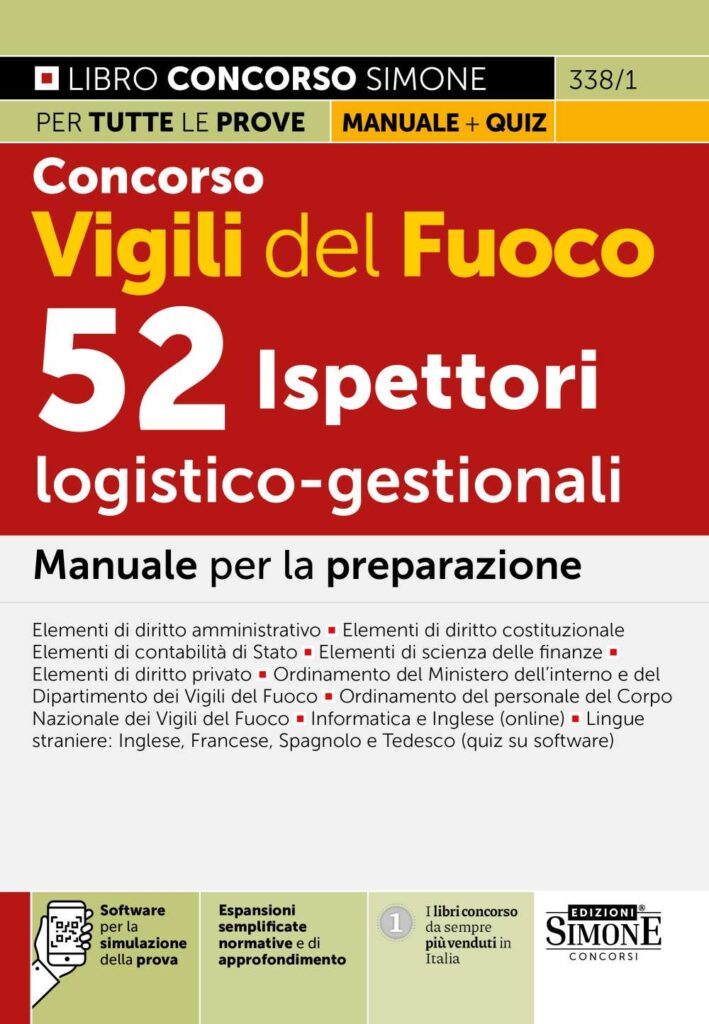 Manuale Concorso Vigili del Fuoco 52 Ispettori Logico-gestionali