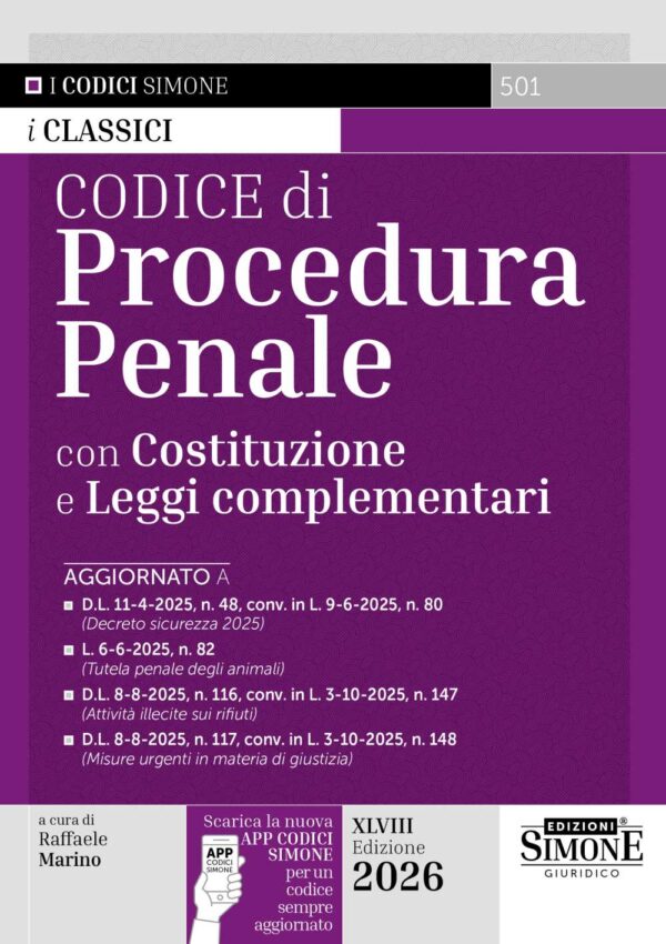 Codice di Procedura Penale 2026 con costituzione e leggi complementari