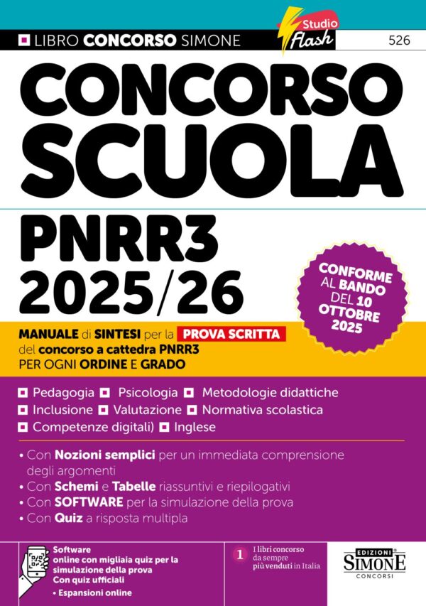 Concorso Scuola PNRR3 2025/26 - Manuale di Sintesi per la Prova Scritta del concorso a cattedra - Per ogni ordine e grado