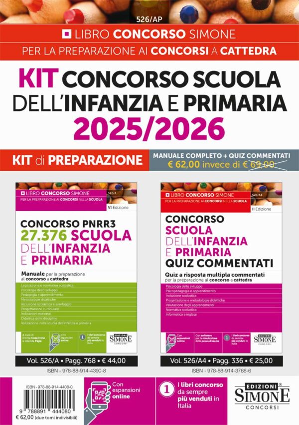 KIT Concorso Scuola dell'Infanzia e Primaria 2025/2026 - KIT di Preparazione - 526/AP