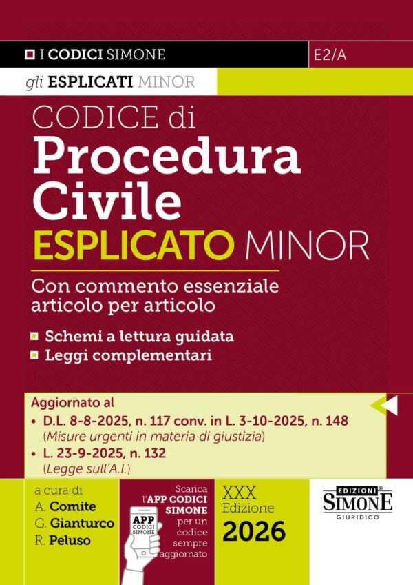 Codice di Procedura Civile Esplicato Minor 2026 commento articolo per articolo