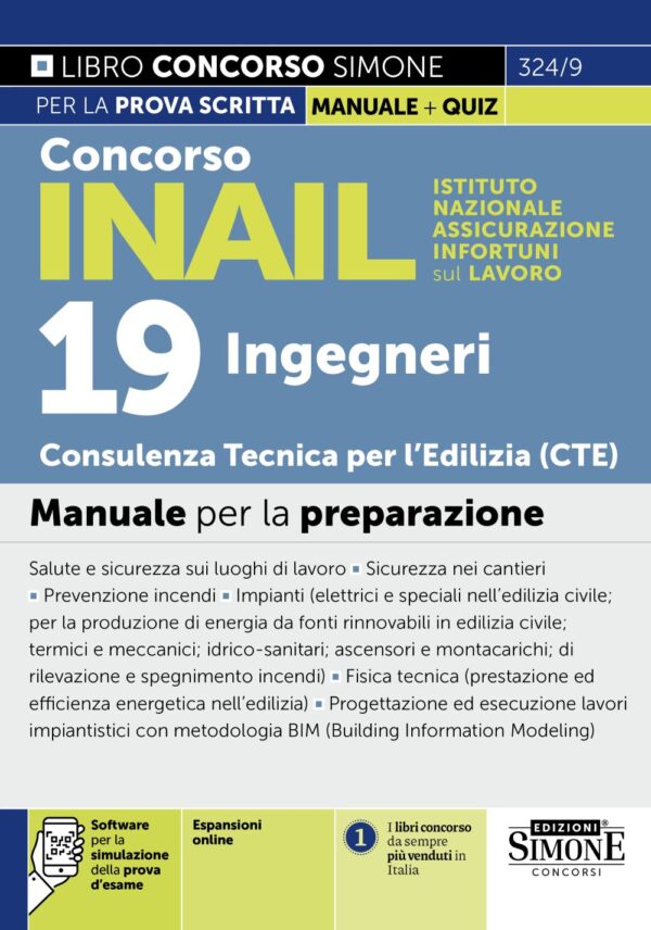 Manuale concorso 19 ingegneri INAIL CTE Consulenza tecnica edilizia