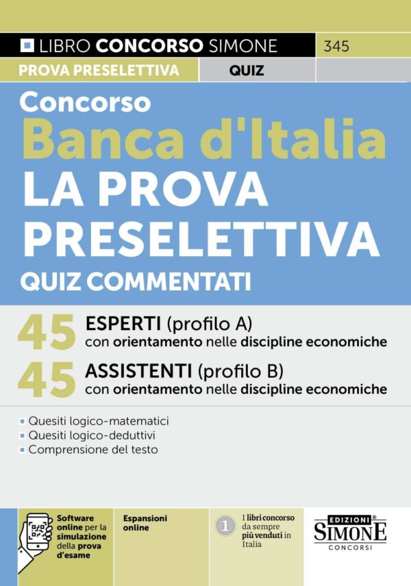 Concorso Banca d'Italia La prova preselettiva - Quiz commentati - 345