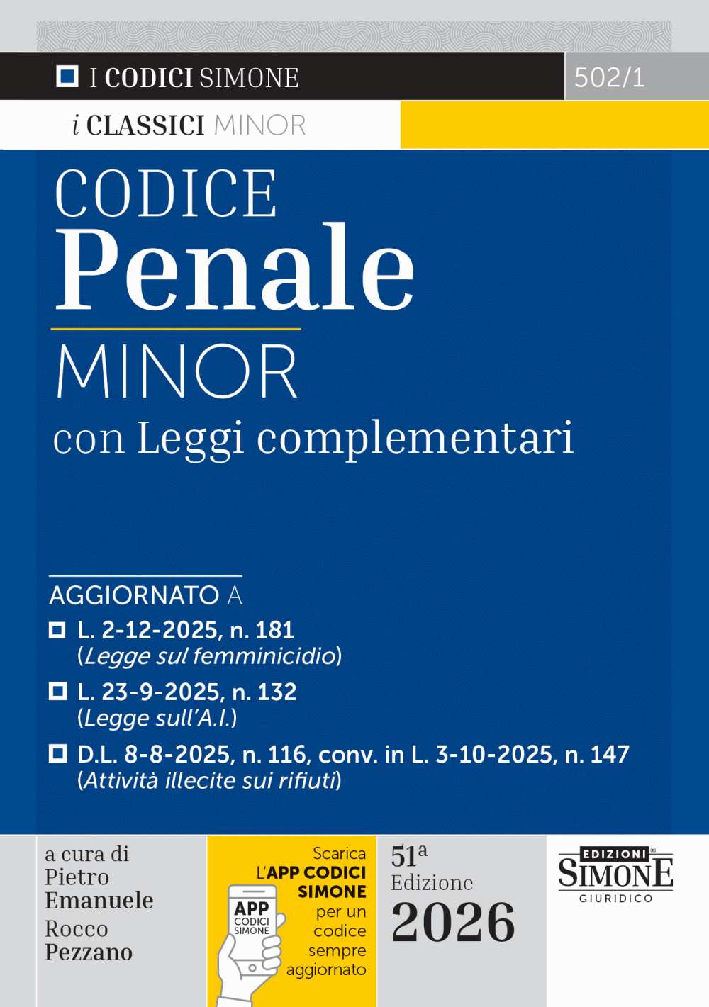Codice Penale Minor 2026 con leggi complementari Codice Penale Minor 2026 con leggi complementari