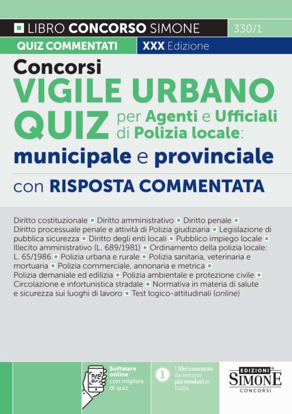 Concorsi Vigile Urbano Quiz per Agenti e Ufficiali di Polizia Locale, Municipale e Provinciale - 330/1