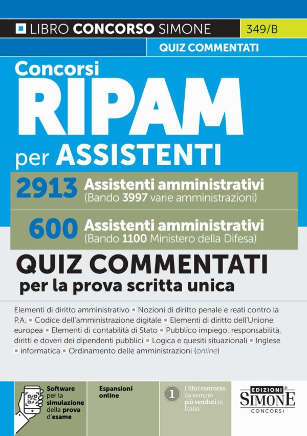 Libro quiz concorso assistenti diplomati ripam 2026