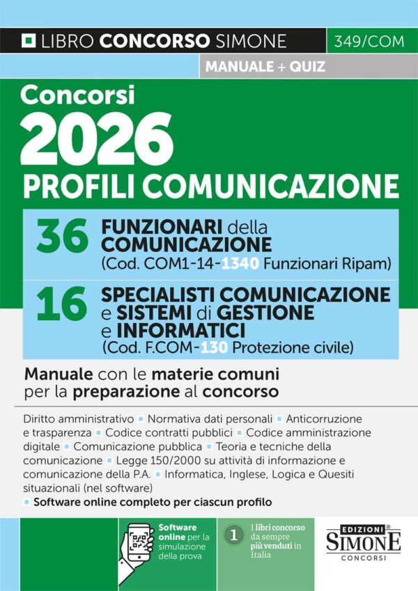 Manuale concorsi comunicazione 2026 per funzionari e specialisti