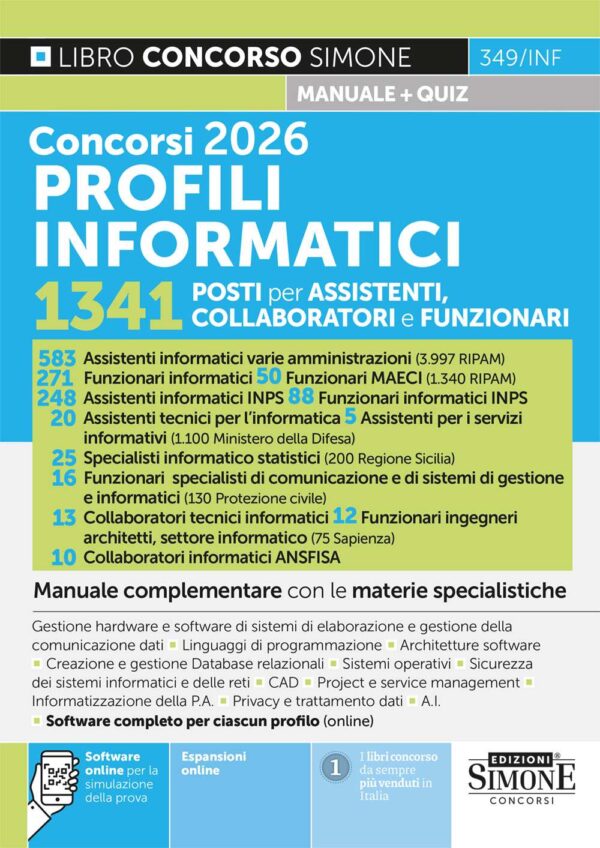 Manuale concorsi informatici 2026 per assistenti collaboratori e funzionari