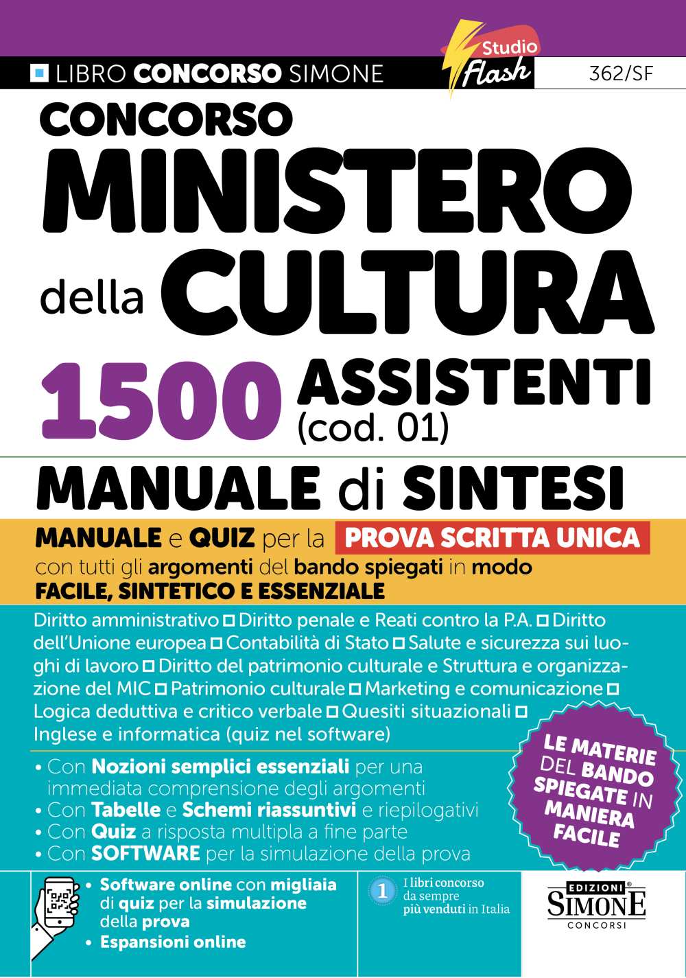 v362_sf Concorso Ministero della Cultura 1500 Assistenti (cod. 01) - Manuale di sinteti - 362/SF - immagine 1