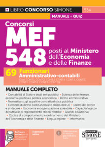 Concorso MEF 548 posti - 69 Funzionari Amministrativo-contabili - Manuale